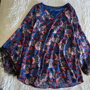 ASTR the Label Mini Dress Blue Floral Size L